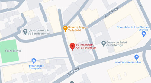 mapa Registro Civil Juzgado de paz de Cistérniga