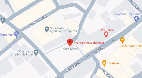 mapa Registro Civil Juzgado de paz de Íscar