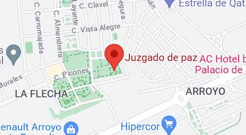 mapa Registro Civil Juzgado de paz de Arroyo de la Encomienda