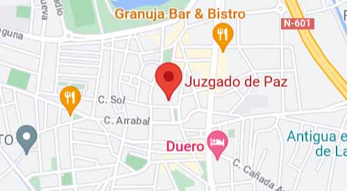 mapa Registro Civil Juzgado de Paz Laguna de Duero